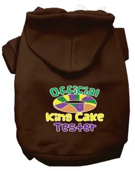 King Cake Taster Screen Print Mardi Gras Dog Hoodie Brown Xl