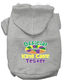 King Cake Taster Screen Print Mardi Gras Dog Hoodie Grey L