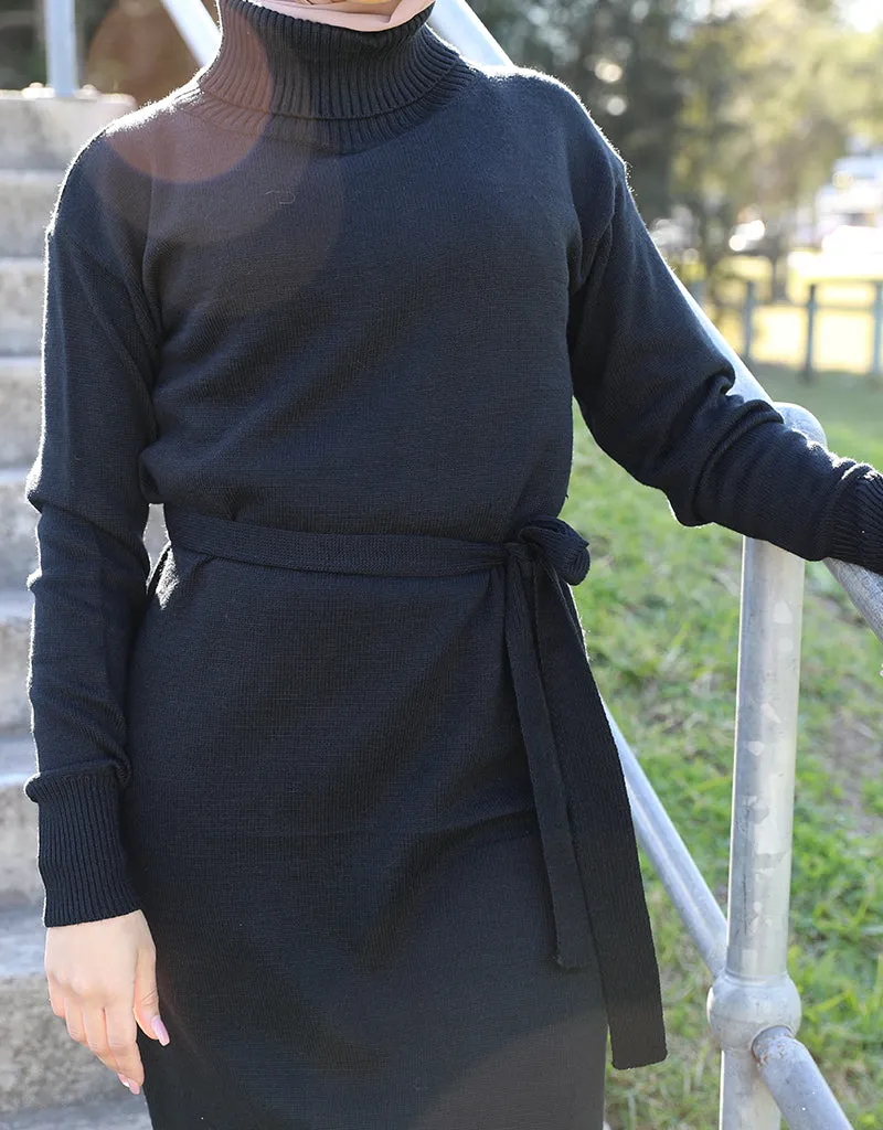 Knit Body dress High Neck