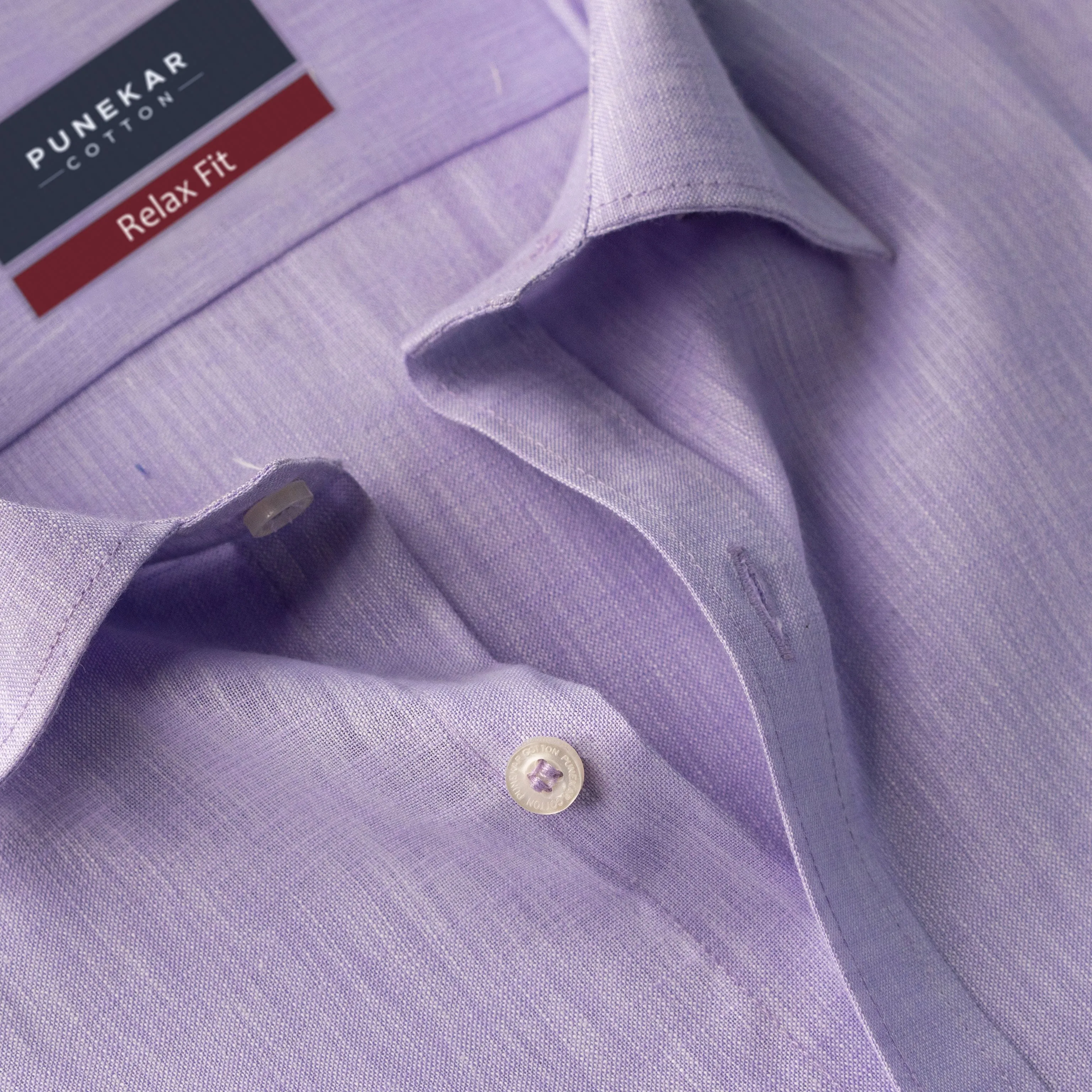 Lavender Color Poly Cotton Shirt For Men