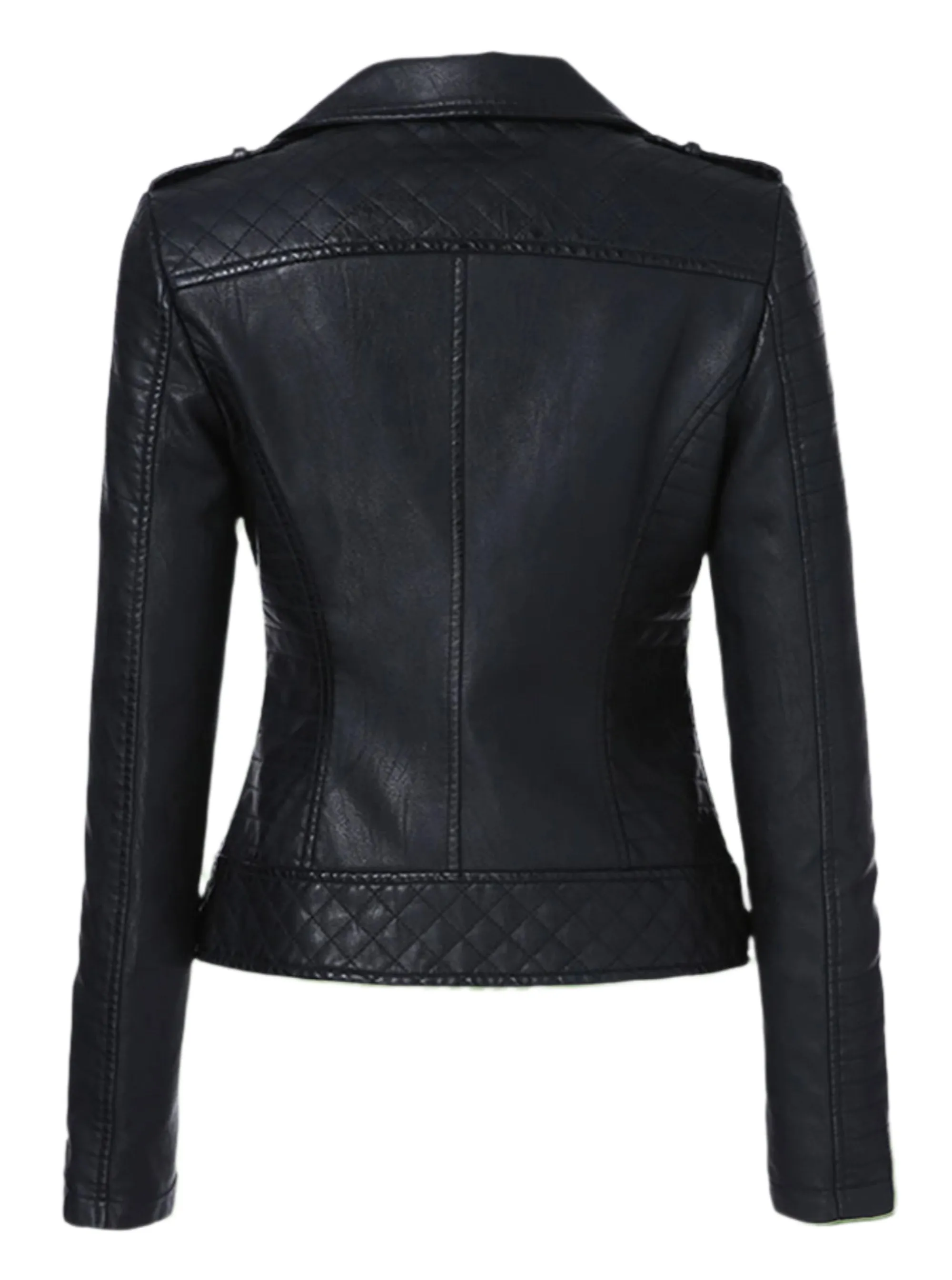 Leather jacket women Motorcycle black leather jacket Classic style