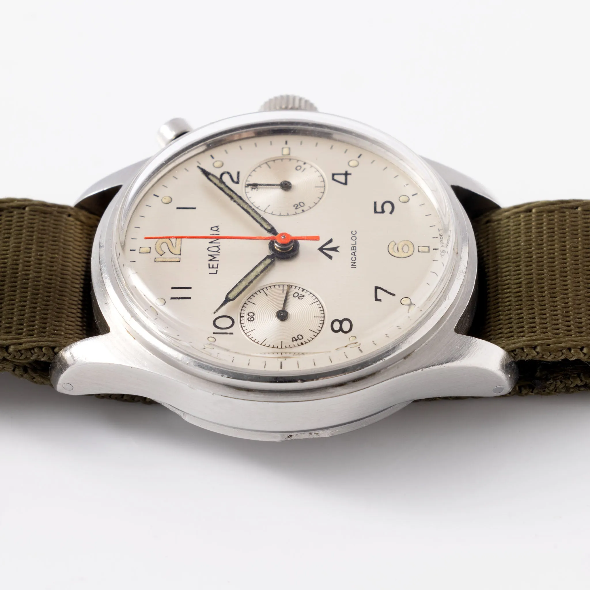 Lemania Monopusher Chronograph Issued to British Armed Forces