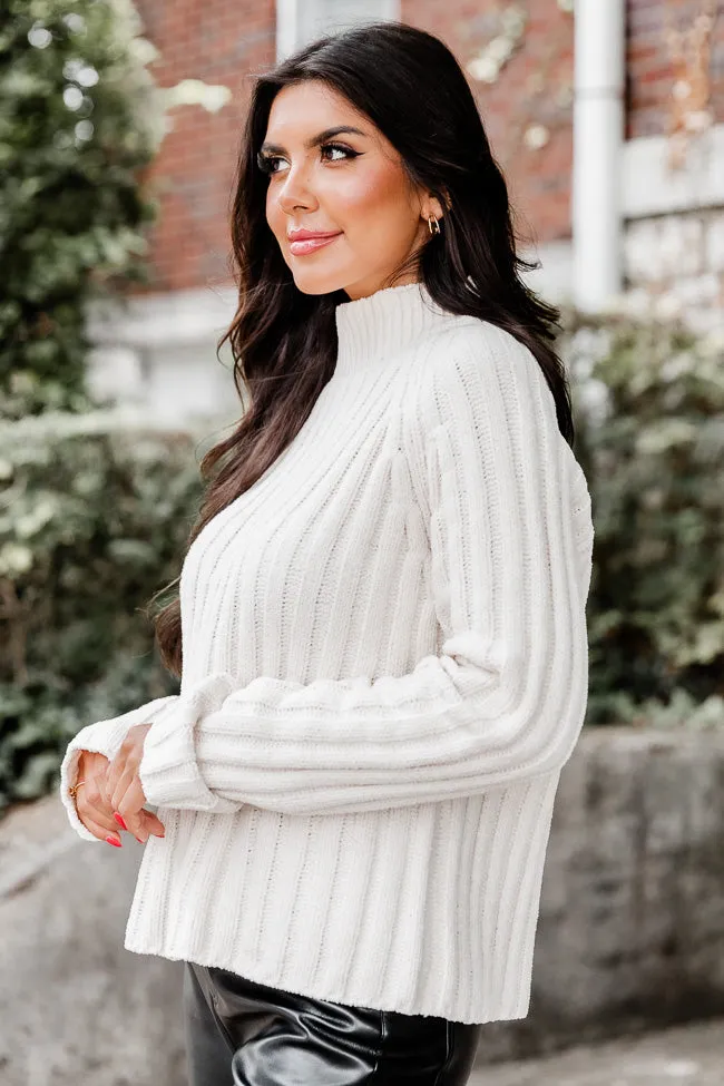 Letting You Go Ivory Chenille Turtleneck Sweater  FINAL SALE