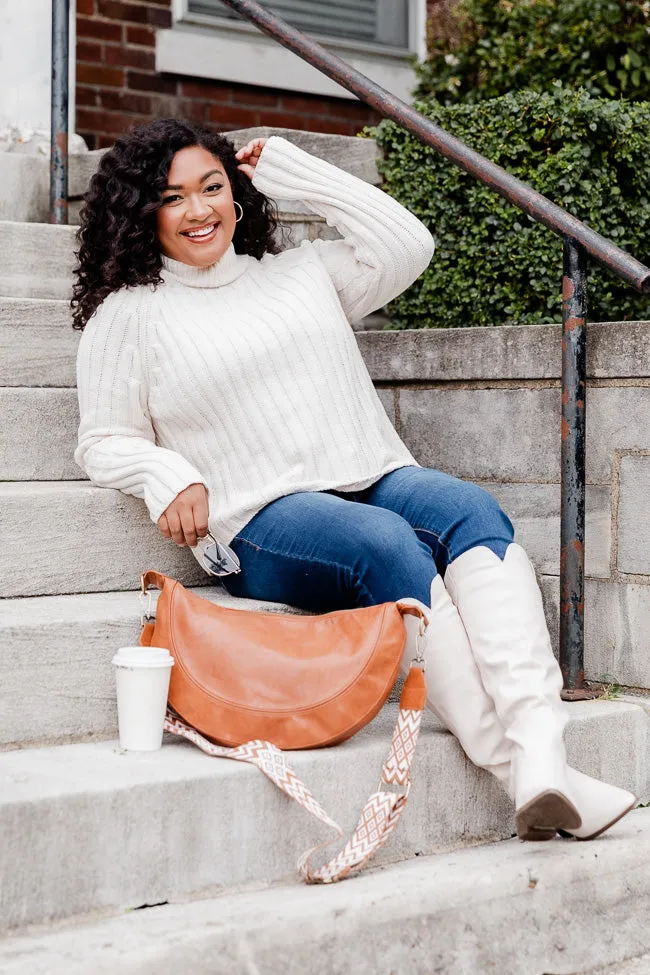 Letting You Go Ivory Chenille Turtleneck Sweater  FINAL SALE