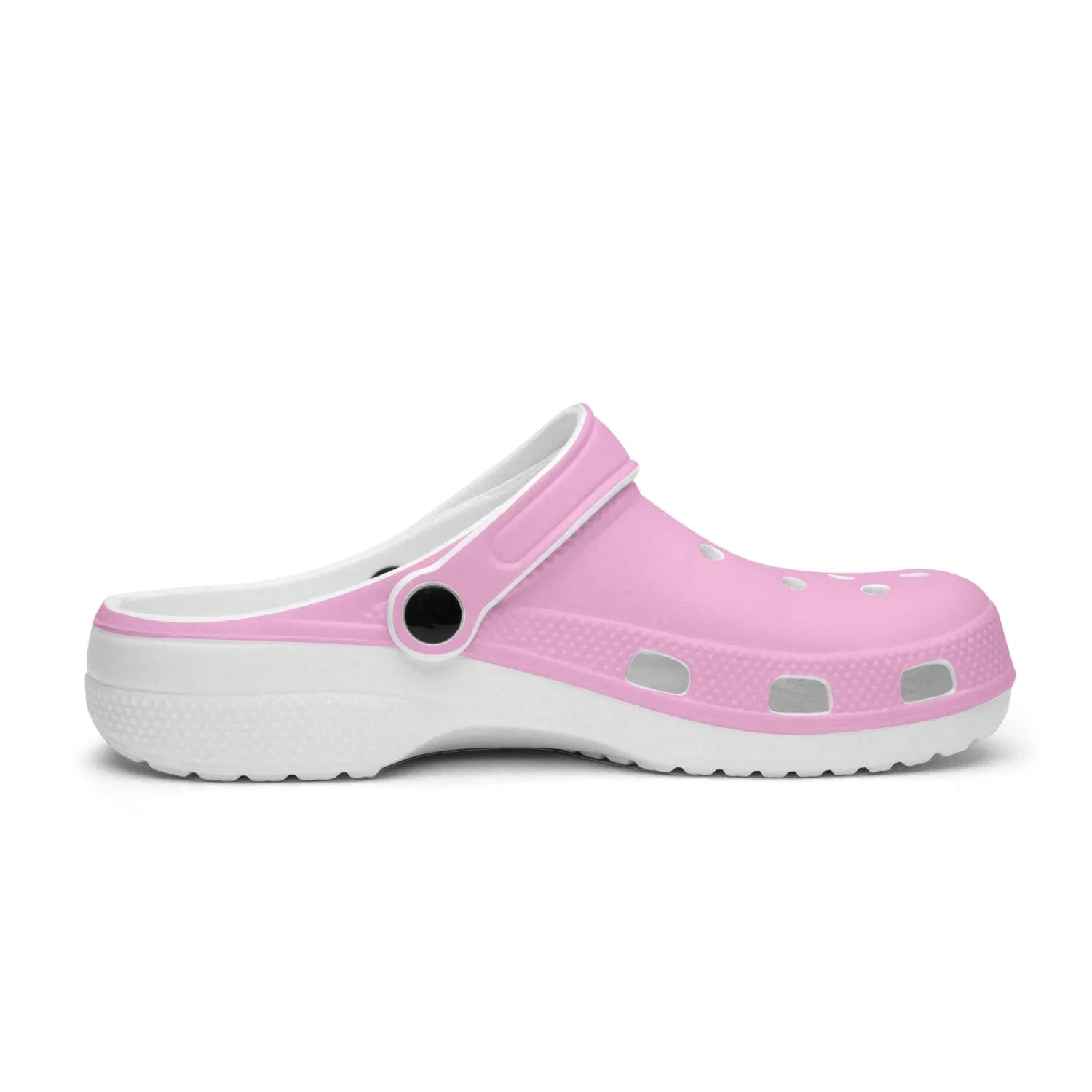 Light Pink Color Unisex Clogs, Best Solid Pastel Pink Color Unisex Classic Lightweight Best Sandals For Men or Women