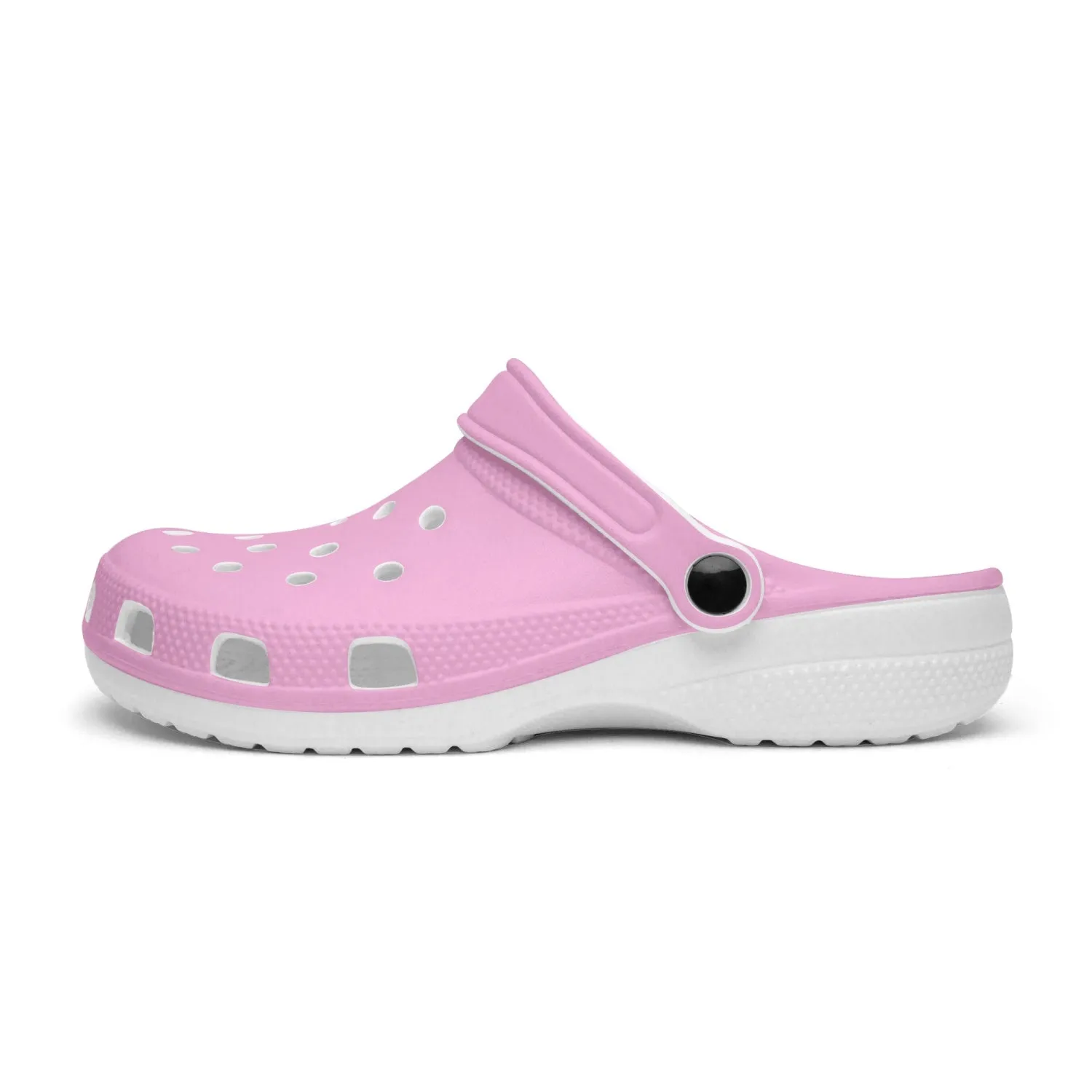 Light Pink Color Unisex Clogs, Best Solid Pastel Pink Color Unisex Classic Lightweight Best Sandals For Men or Women