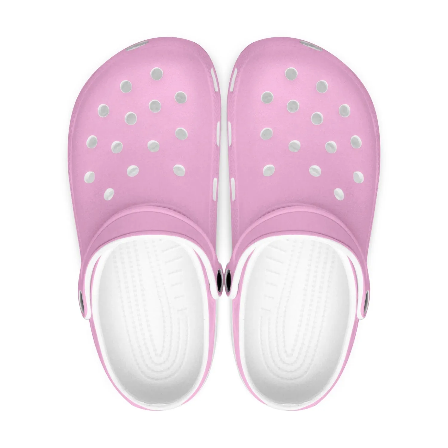 Light Pink Color Unisex Clogs, Best Solid Pastel Pink Color Unisex Classic Lightweight Best Sandals For Men or Women