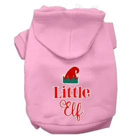 Little Elf Screen Print Dog Hoodie Light Pink Xxl