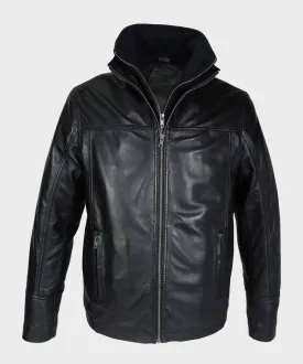 Men's Classic Black Real Leather Jacket