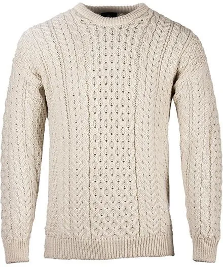 Mens Merino Wool Crew Neck Sweater by Aran Mills - 5 Colours