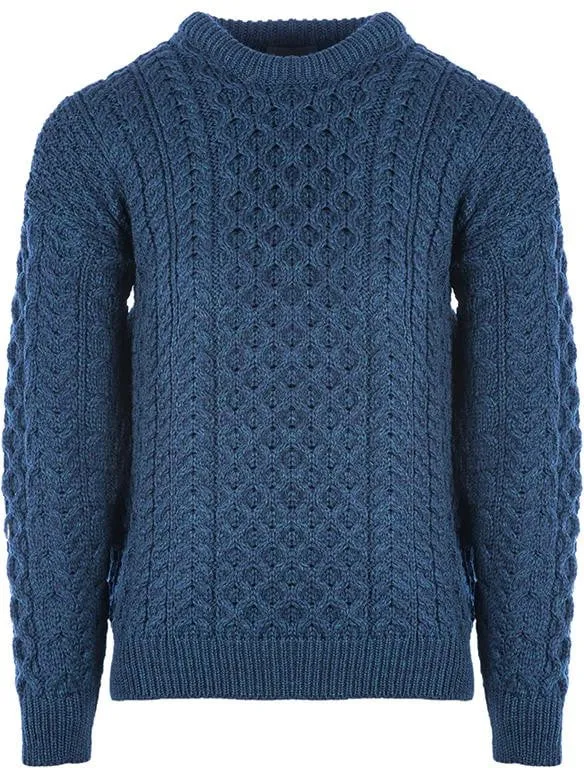 Mens Merino Wool Crew Neck Sweater by Aran Mills - 5 Colours