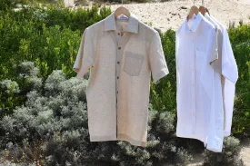 Men’s Short Sleeve Linen Shirt - Beige