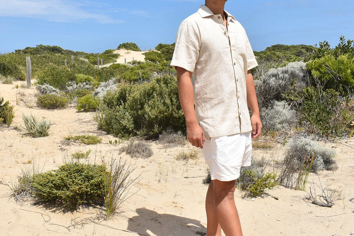 Men’s Short Sleeve Linen Shirt - Beige