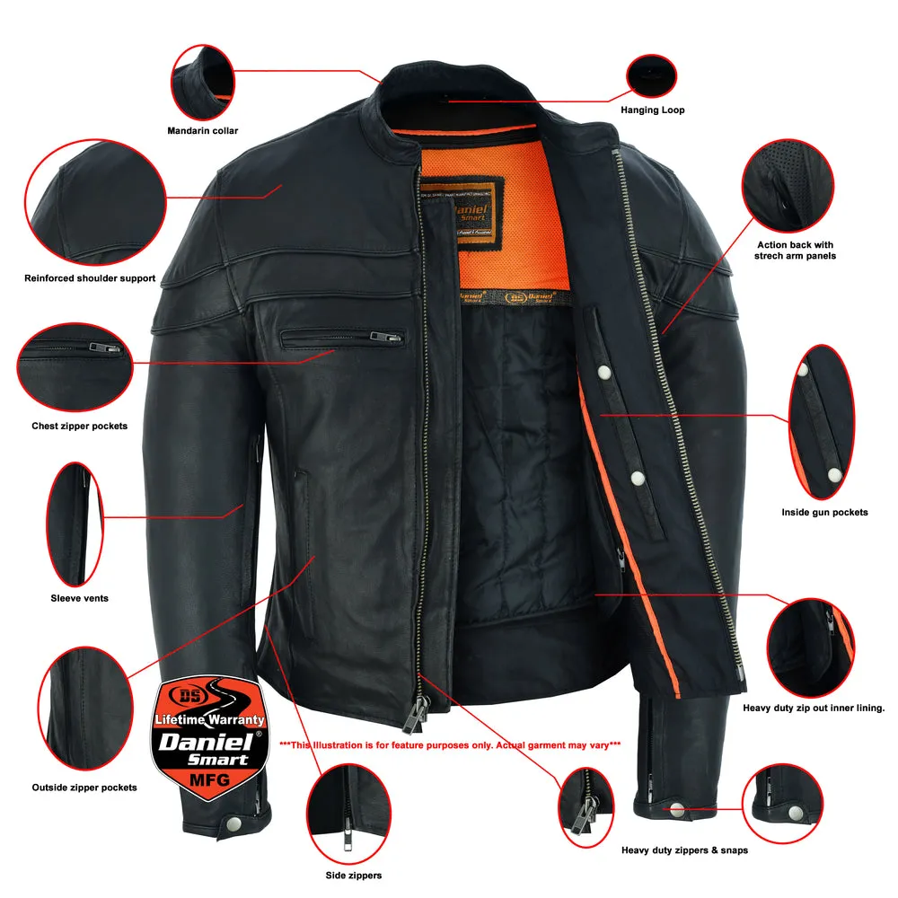 Men's Sporty Scooter Leather Jacket