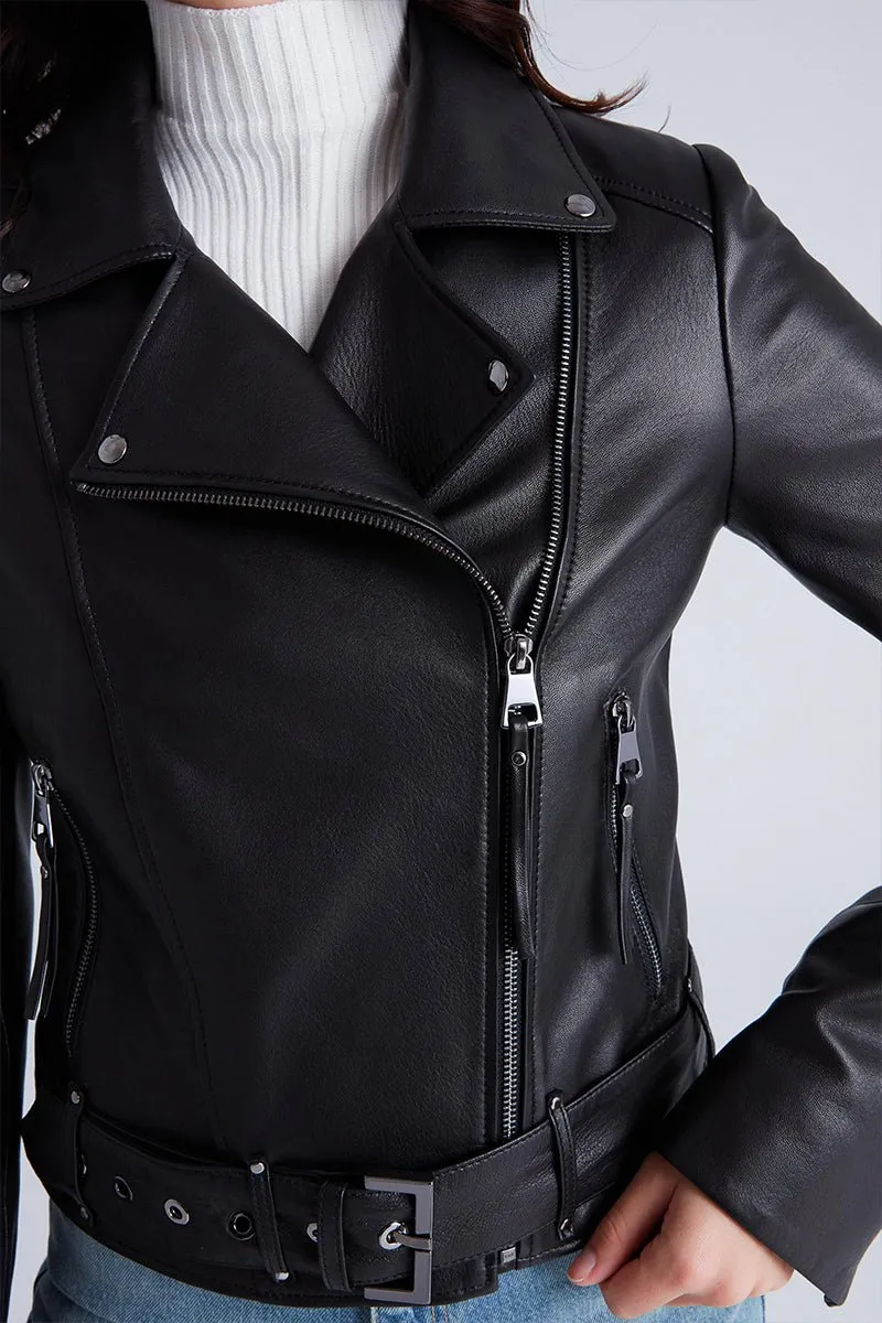 Naomi Women's Leather Biker Jacket