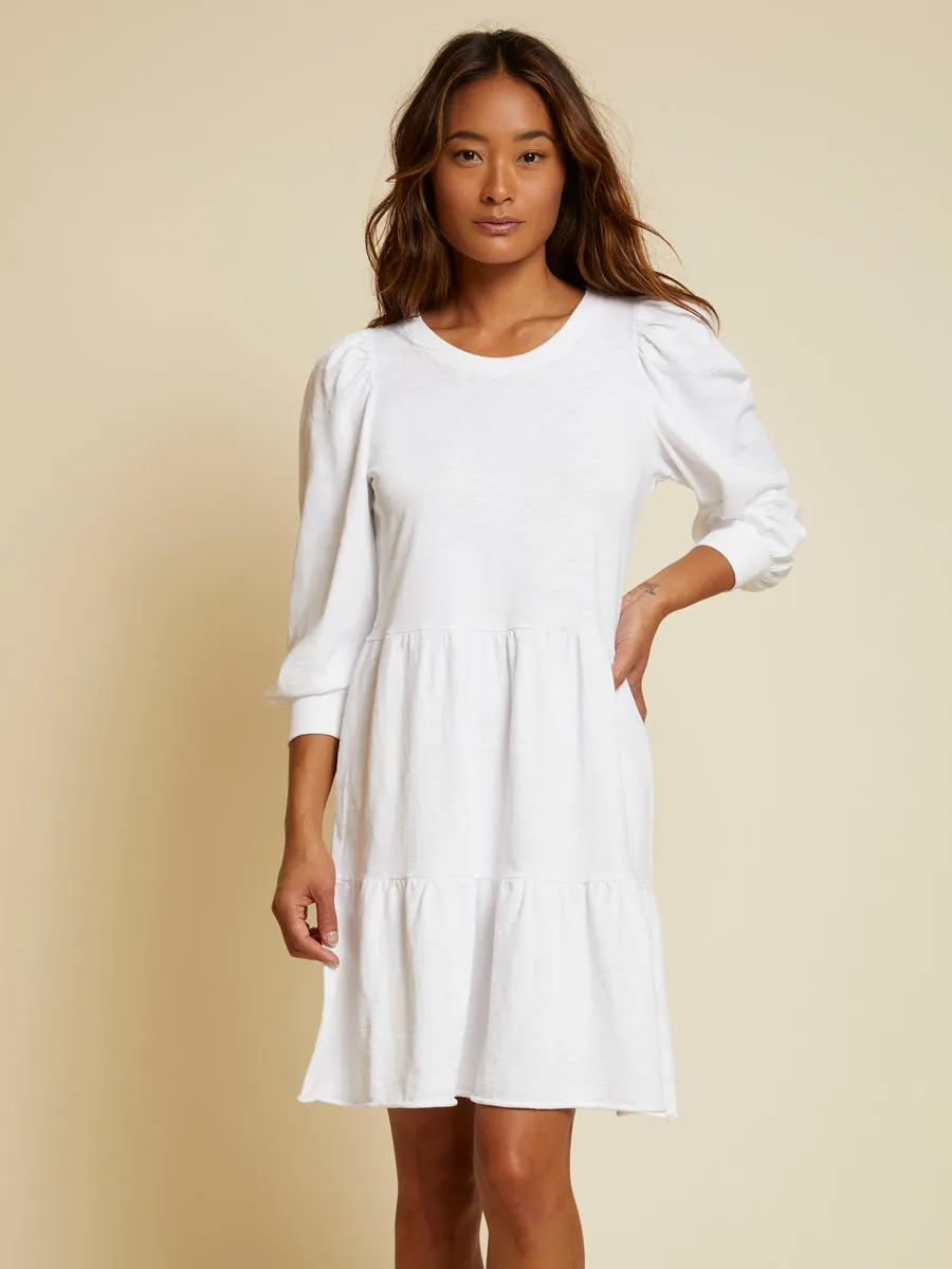 Nation LTD - Bettina Easy Peasant Dress in Optic White