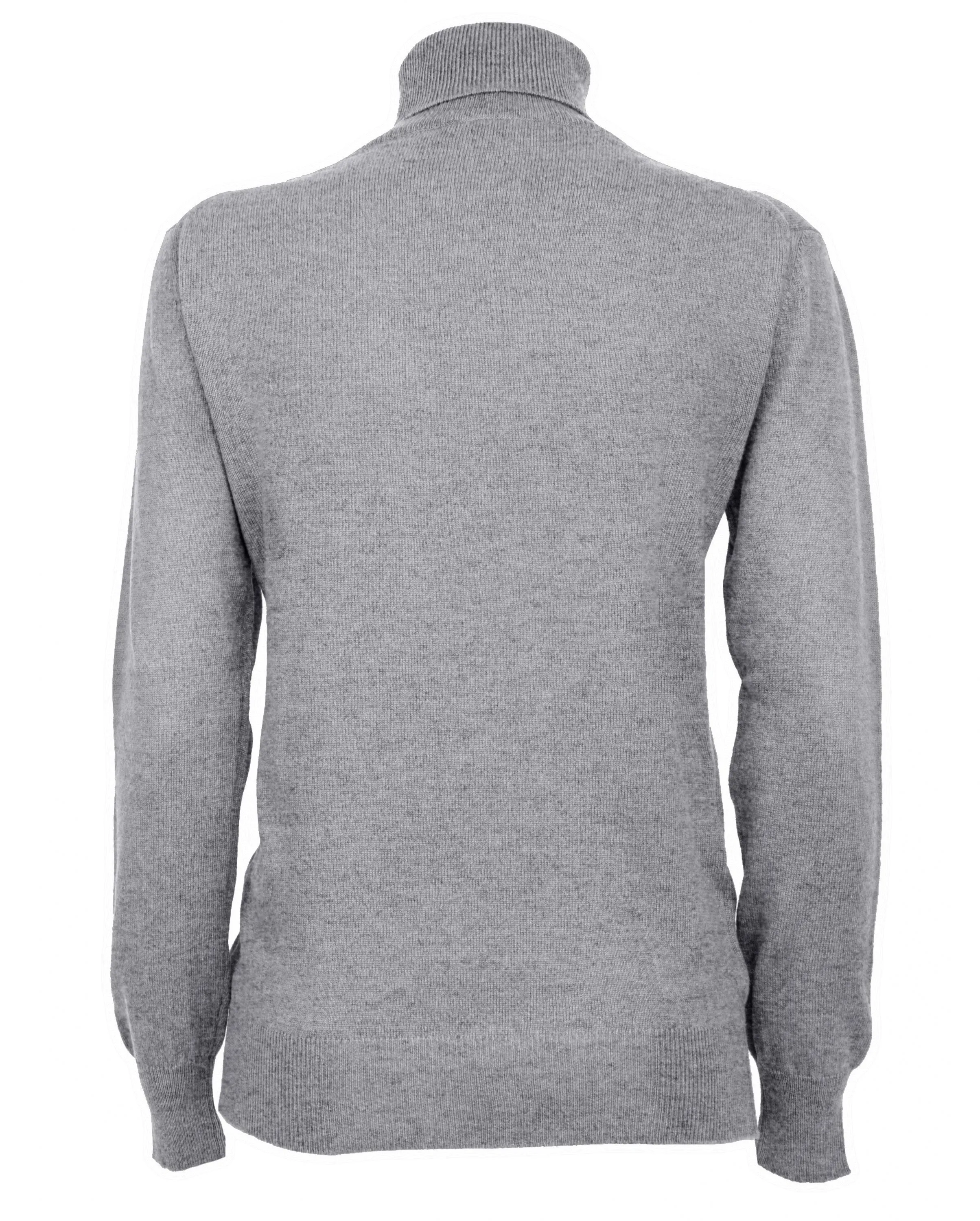 NEW FALL 24 - Women's Pure Cashmere Turtleneck Sweater Melange Gray