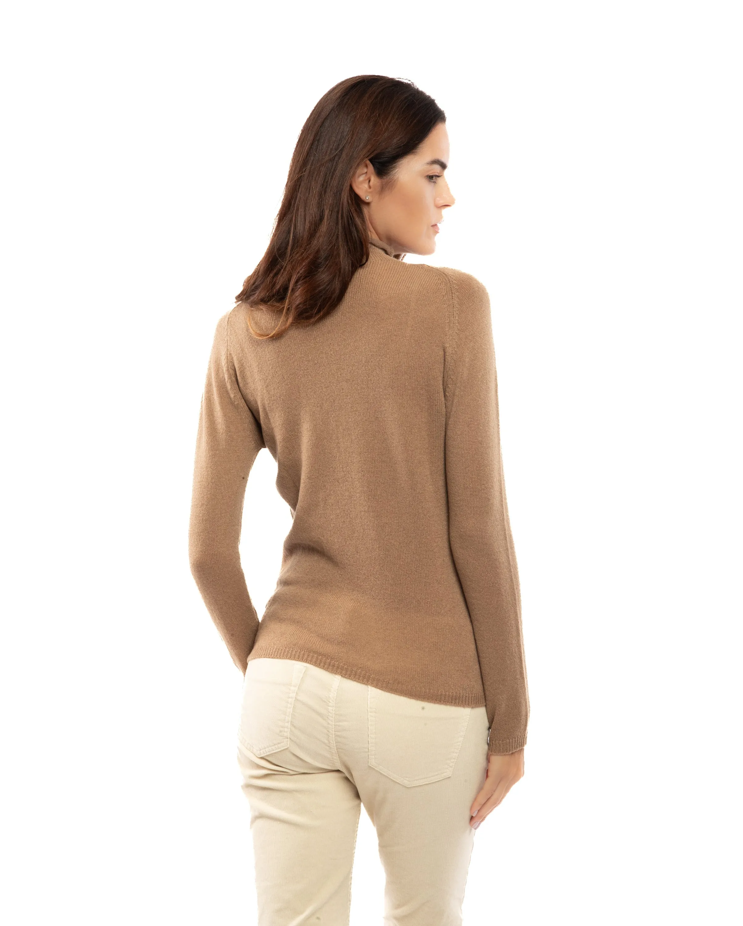 NEW FALL 24 - Women's Ultralight Cashmere Raglan Turtleneck Camel