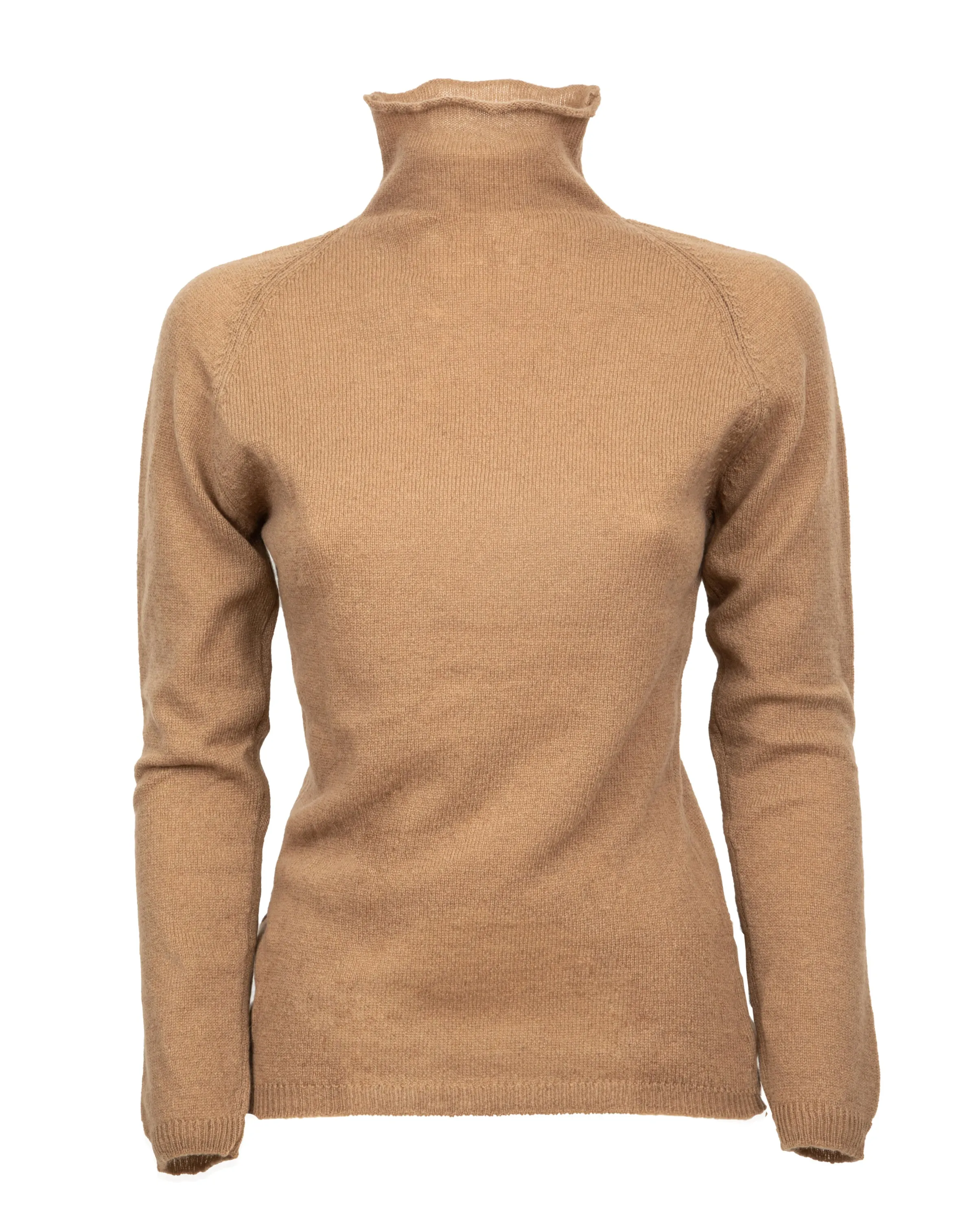 NEW FALL 24 - Women's Ultralight Cashmere Raglan Turtleneck Camel