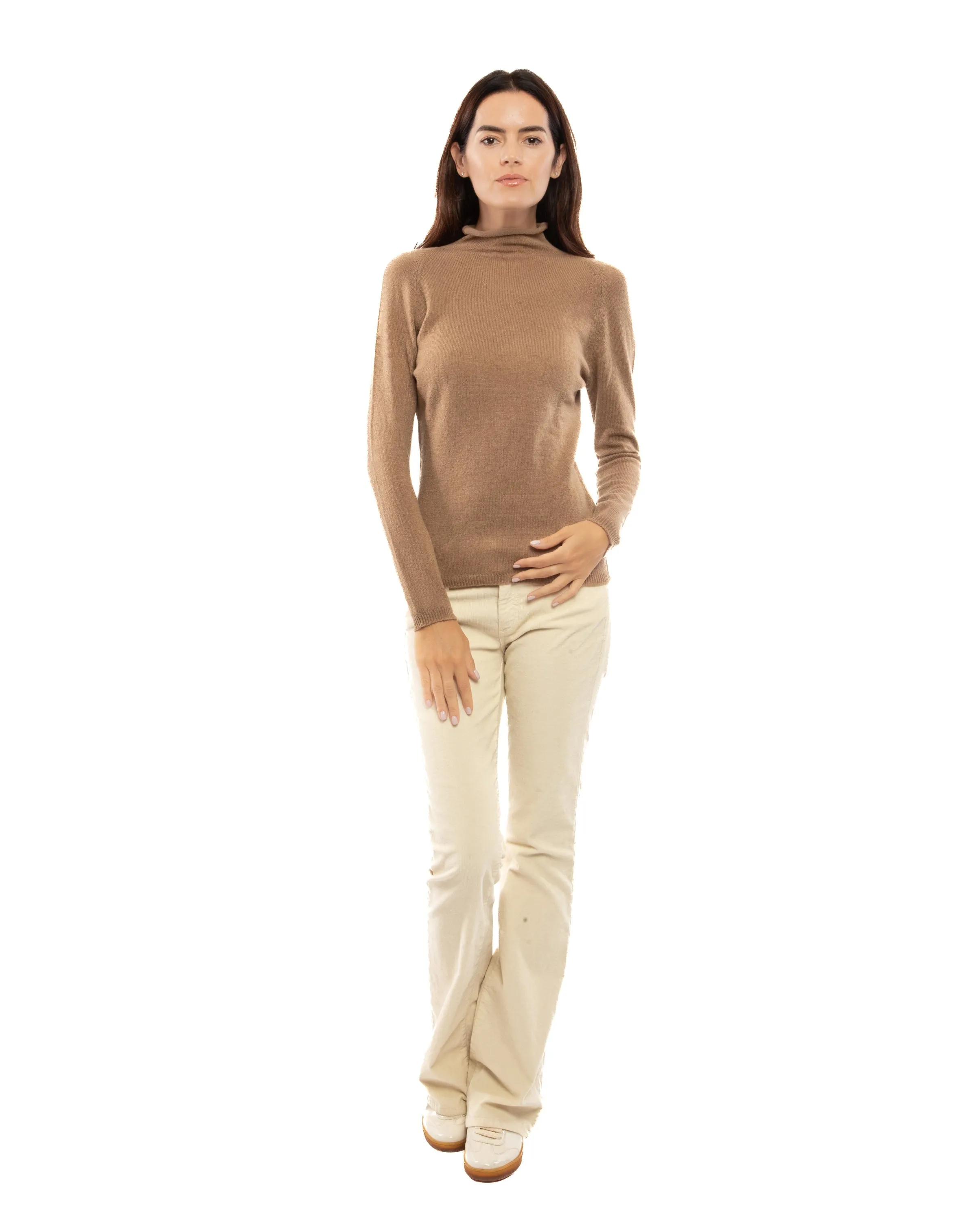 NEW FALL 24 - Women's Ultralight Cashmere Raglan Turtleneck Camel