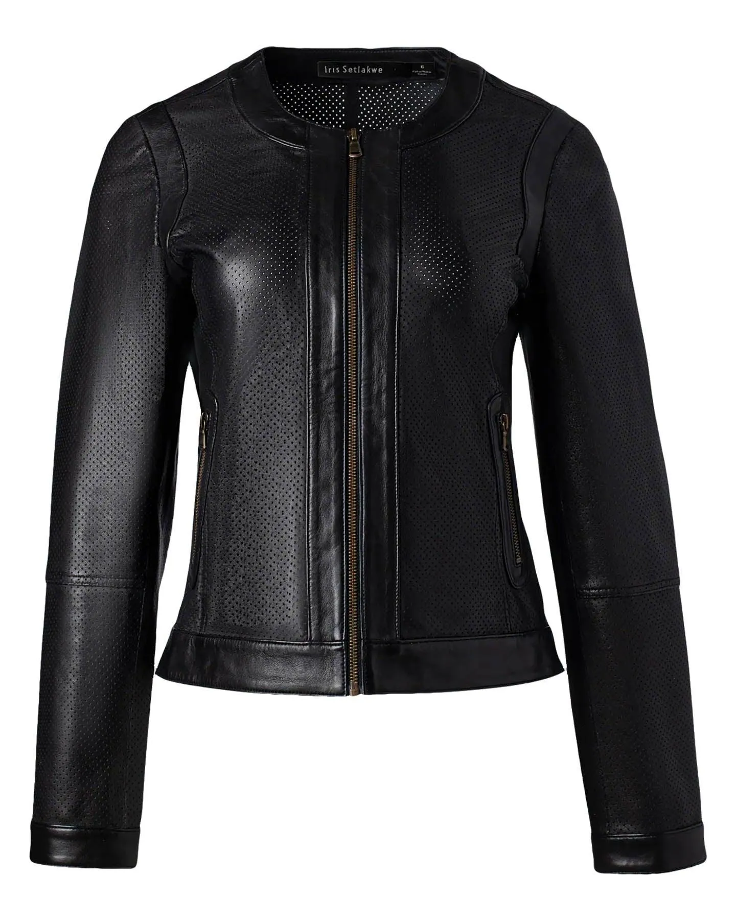 Perforated Leather Moto Jacket