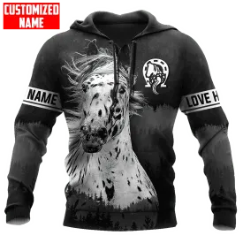 Personalized Appaloosa Horse Black White Color 3D Printed Unisex Hoodie