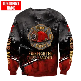 Personalized Name Firefighter First In Last Out Fire Department All Over Printed 3D Shirts