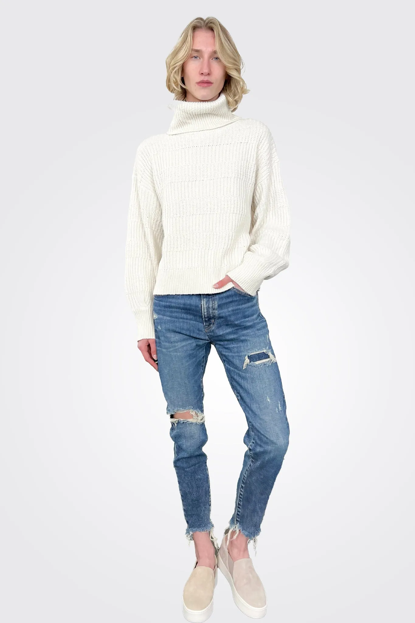 Puff Sleeve Turtleneck - Ivory