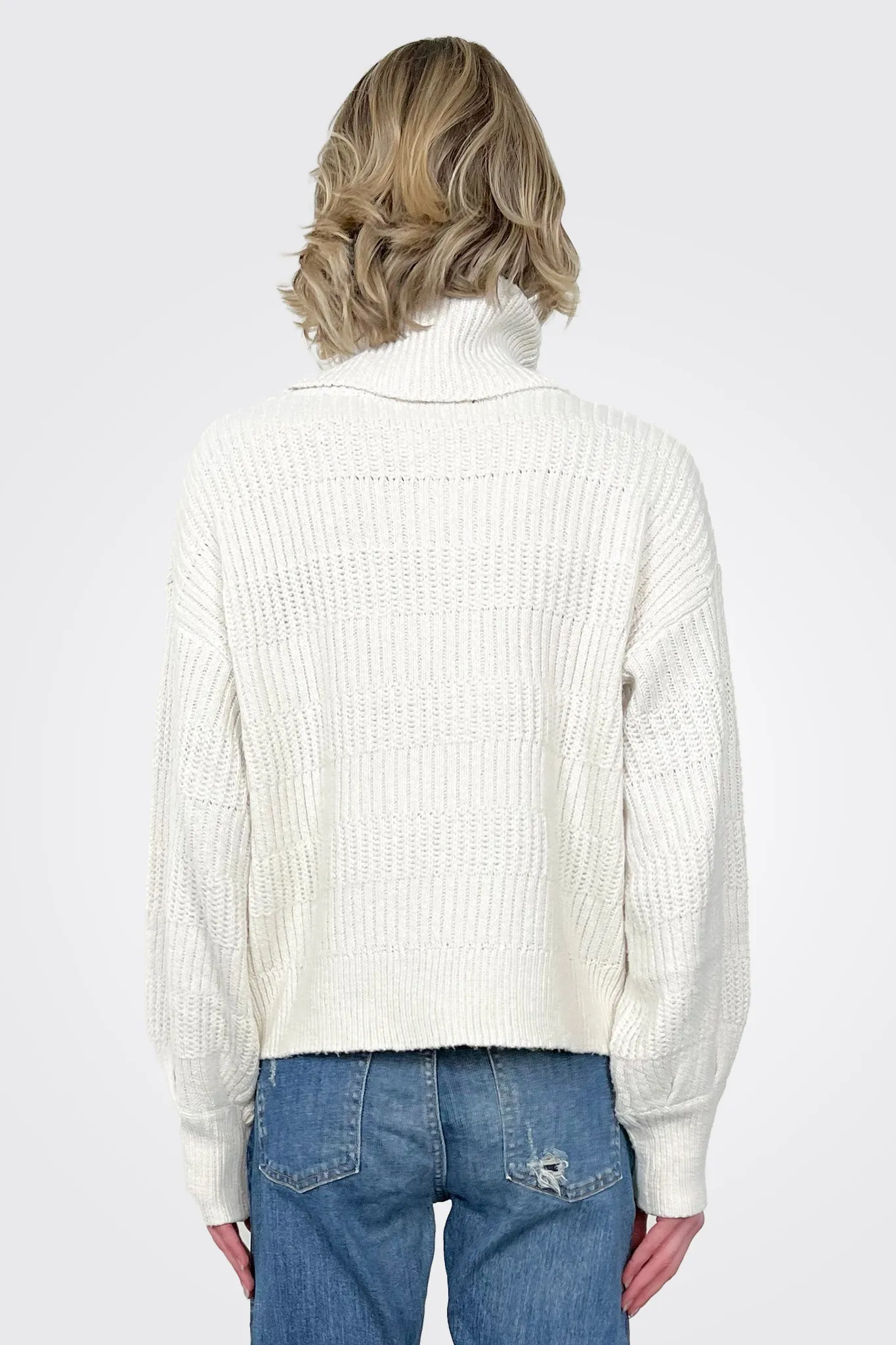 Puff Sleeve Turtleneck - Ivory