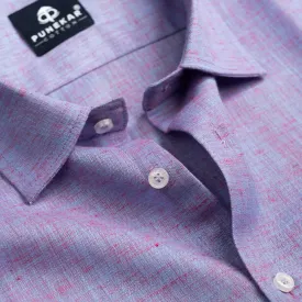 Purple Color Poly Cotton Shirt For Men