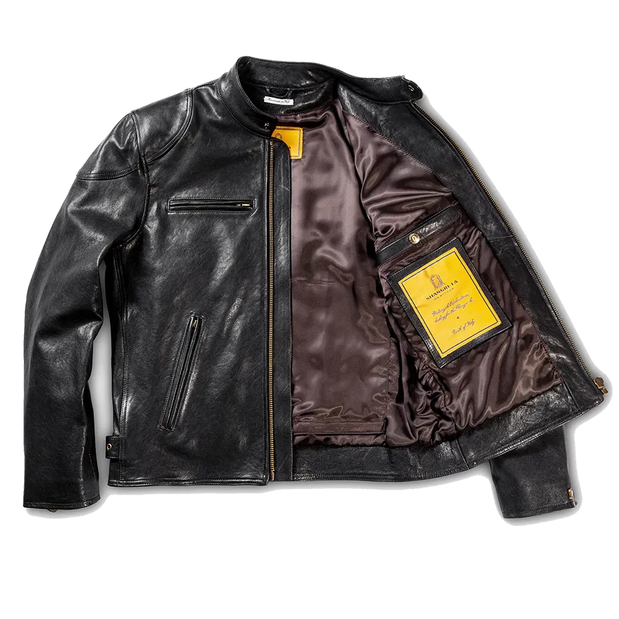 "Café Racer" Leather Jacket - Black