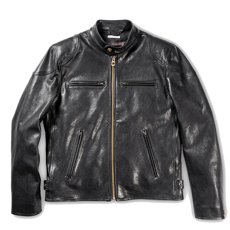 "Café Racer" Leather Jacket - Black