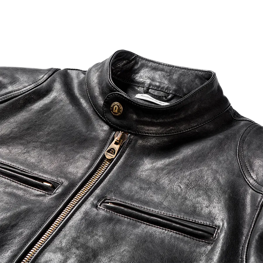 "Café Racer" Leather Jacket - Black