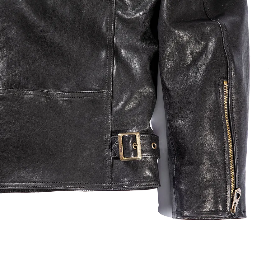 "Café Racer" Leather Jacket - Black