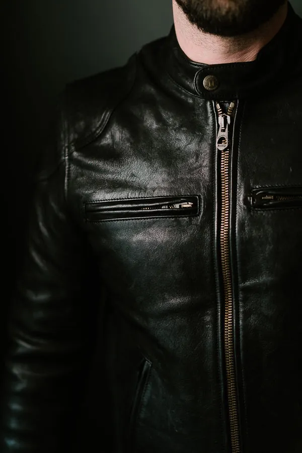 "Café Racer" Leather Jacket - Black