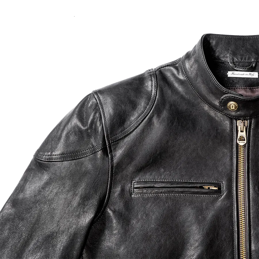 "Café Racer" Leather Jacket - Black