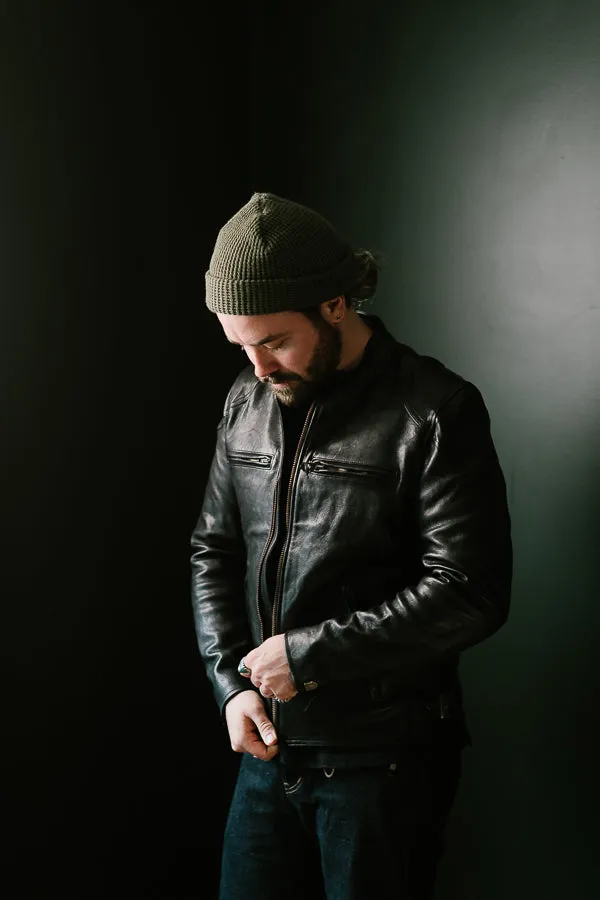 "Café Racer" Leather Jacket - Black