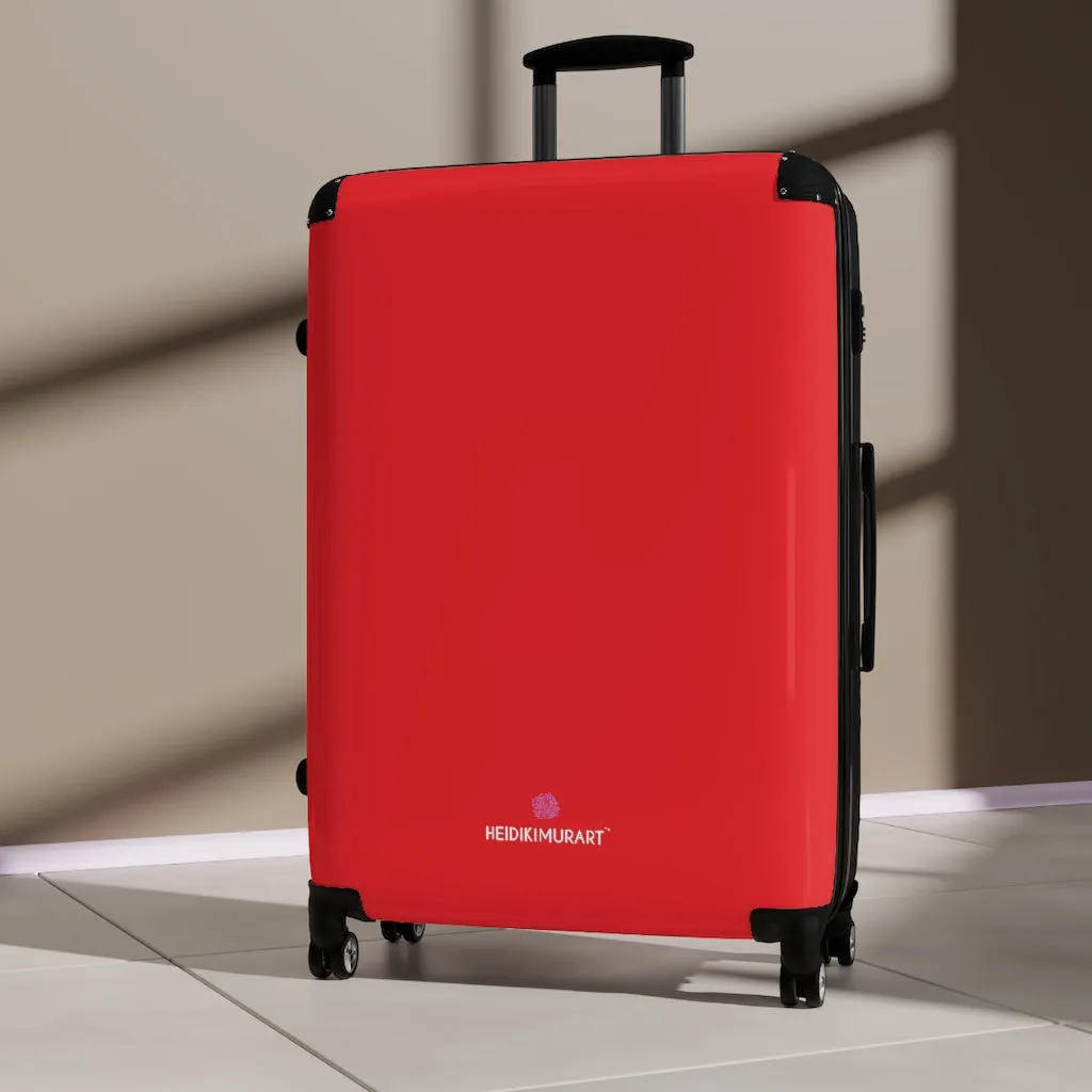 Red Solid Color Suitcases, Modern Simple Minimalist Designer Suitcase Luggage (Small, Medium, Large)