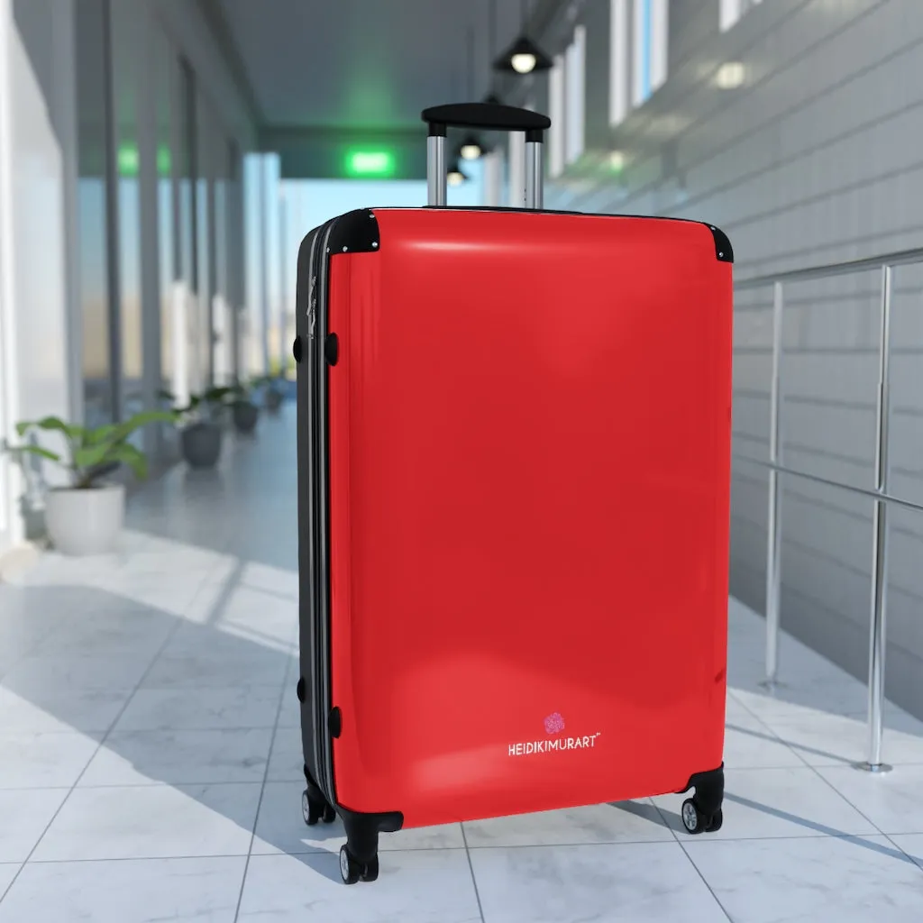 Red Solid Color Suitcases, Modern Simple Minimalist Designer Suitcase Luggage (Small, Medium, Large)