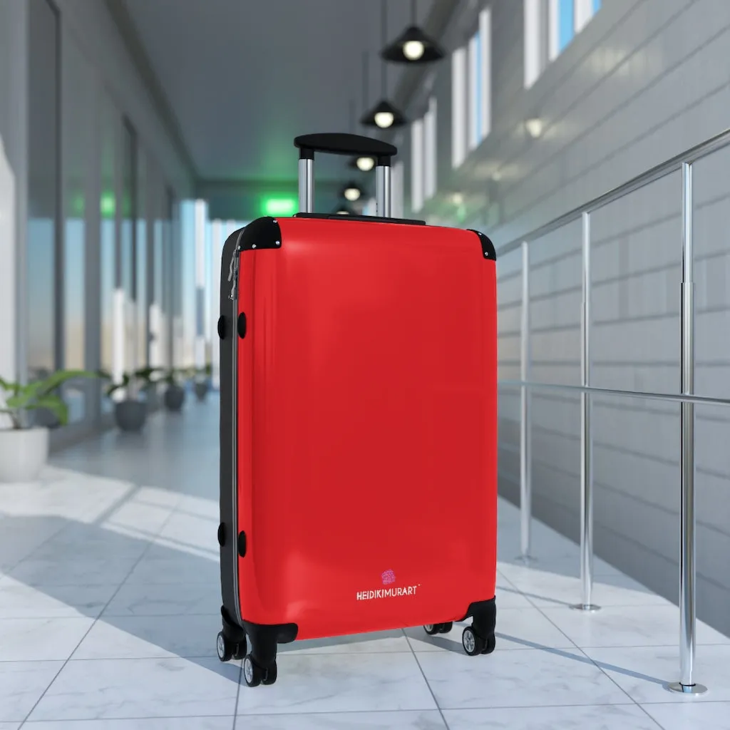 Red Solid Color Suitcases, Modern Simple Minimalist Designer Suitcase Luggage (Small, Medium, Large)