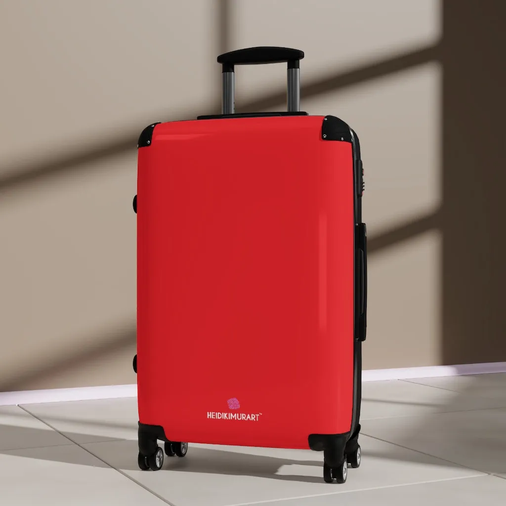 Red Solid Color Suitcases, Modern Simple Minimalist Designer Suitcase Luggage (Small, Medium, Large)