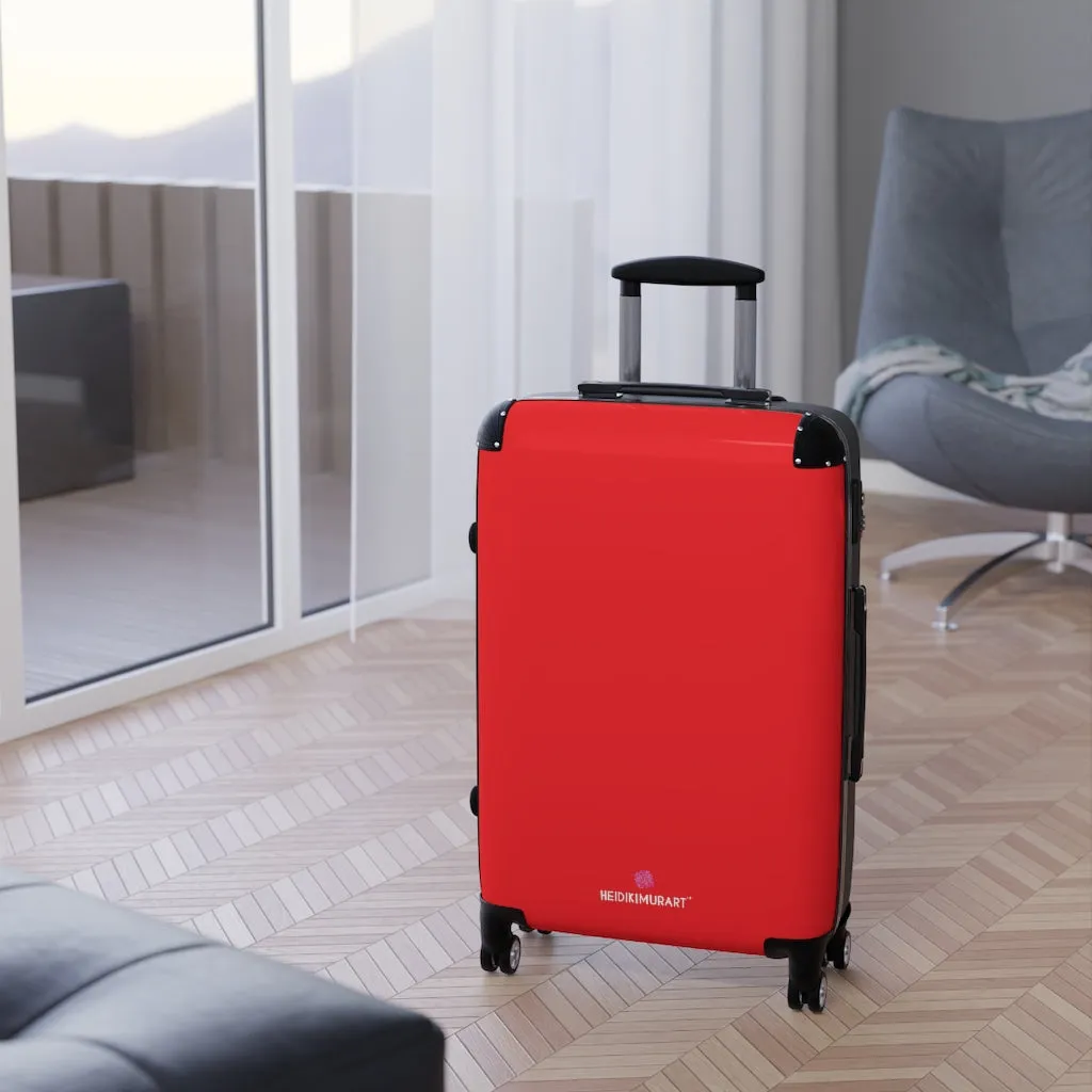 Red Solid Color Suitcases, Modern Simple Minimalist Designer Suitcase Luggage (Small, Medium, Large)