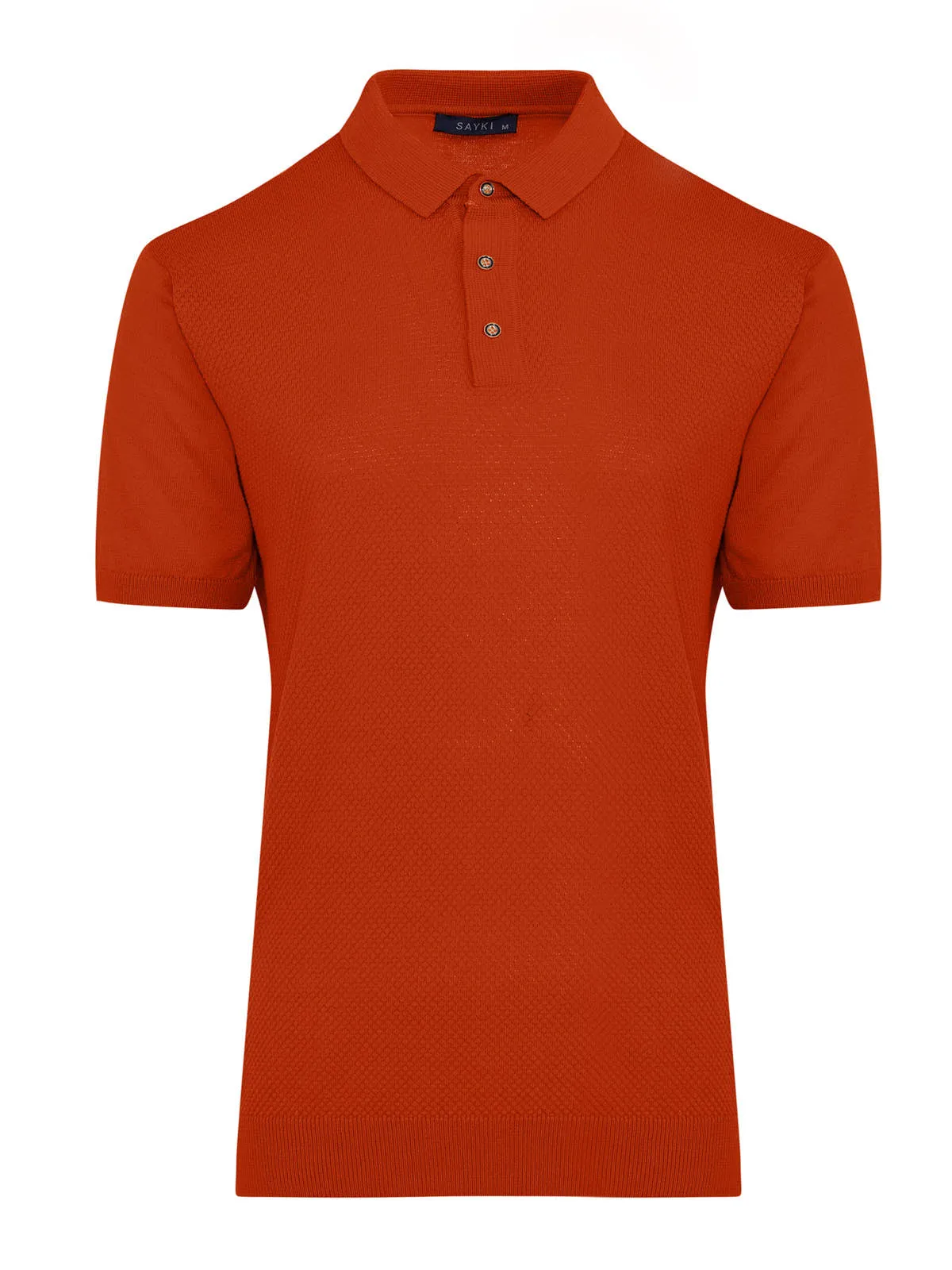 Regular Fit Cotton Blend Orange Polo T-Shirt