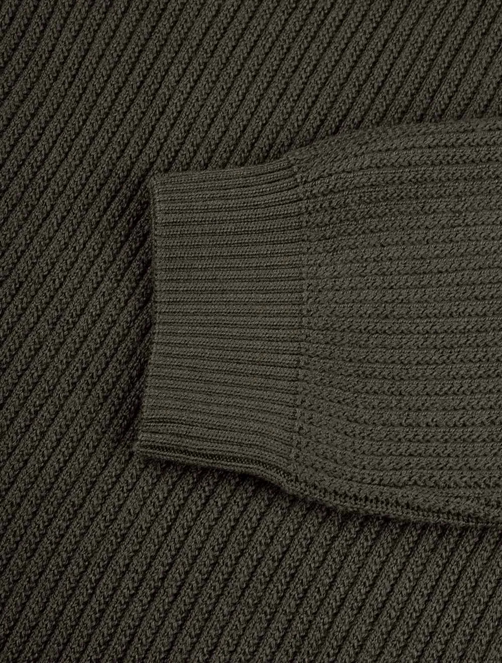 Rollneck Sweater In Ribbed Virgin Wool Leaf Green