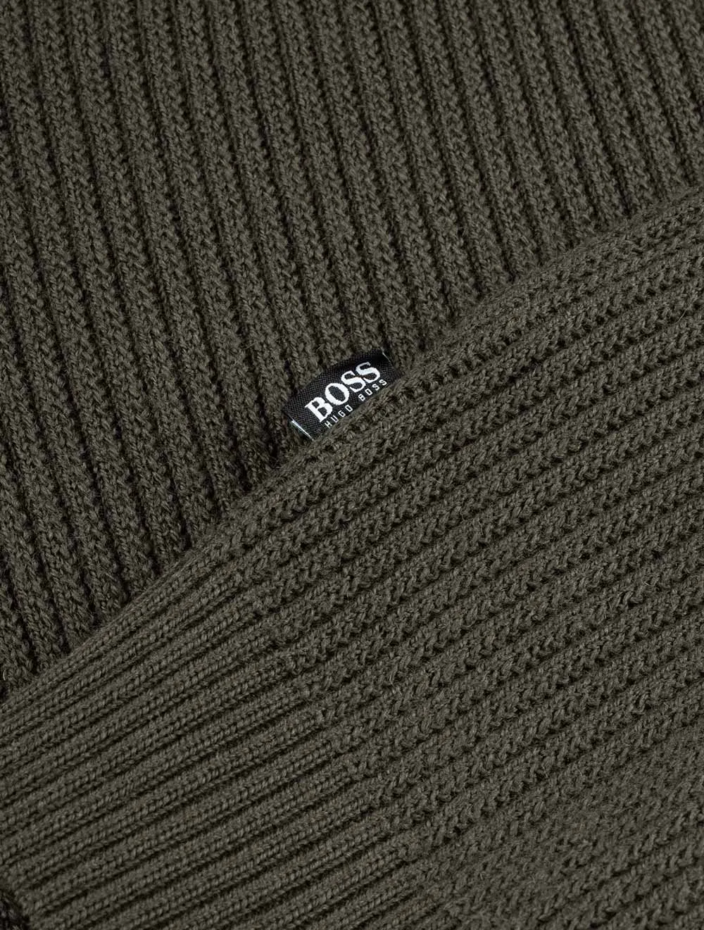 Rollneck Sweater In Ribbed Virgin Wool Leaf Green