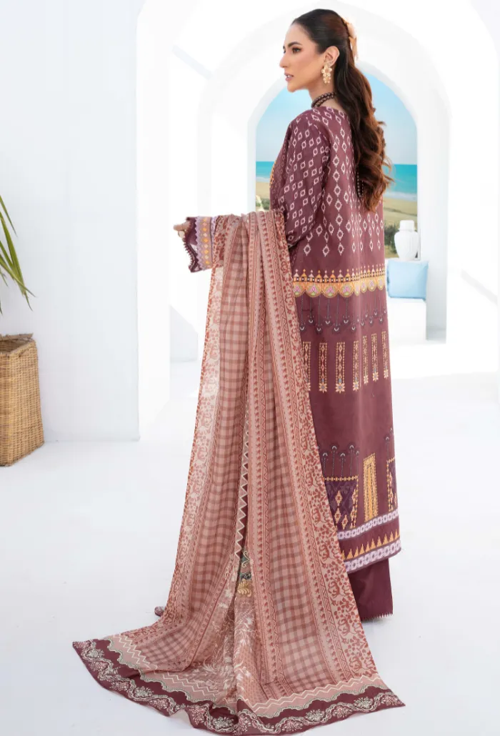 Saira Bano By Humdum Unstitched 3 Piece Emb Lawn Collection'2024-D-07