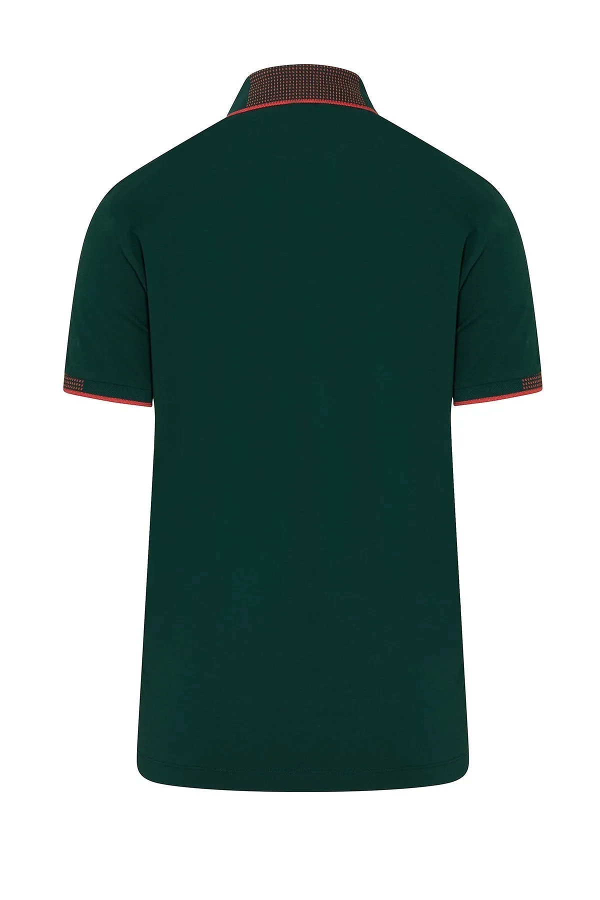 Slim Fit Basic Cotton Blend Green Polo T-Shirt