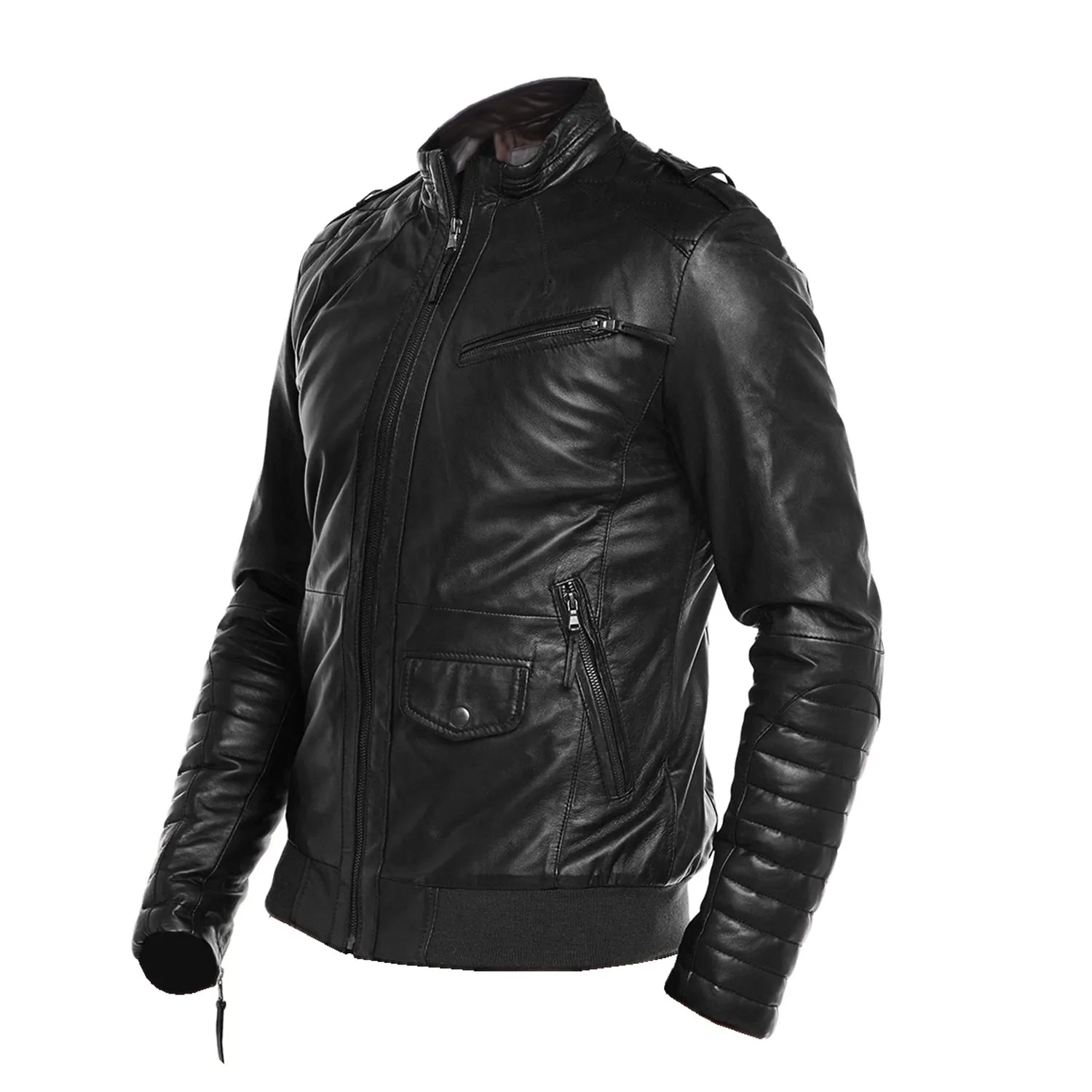 Slim Fit Black leather jacket