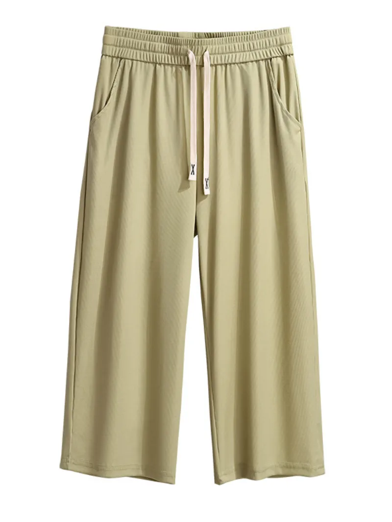 summer high waist plus size straight pants