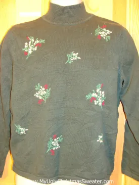 Tacky Cheap Green Christmas Sweater Jumper with Ivy